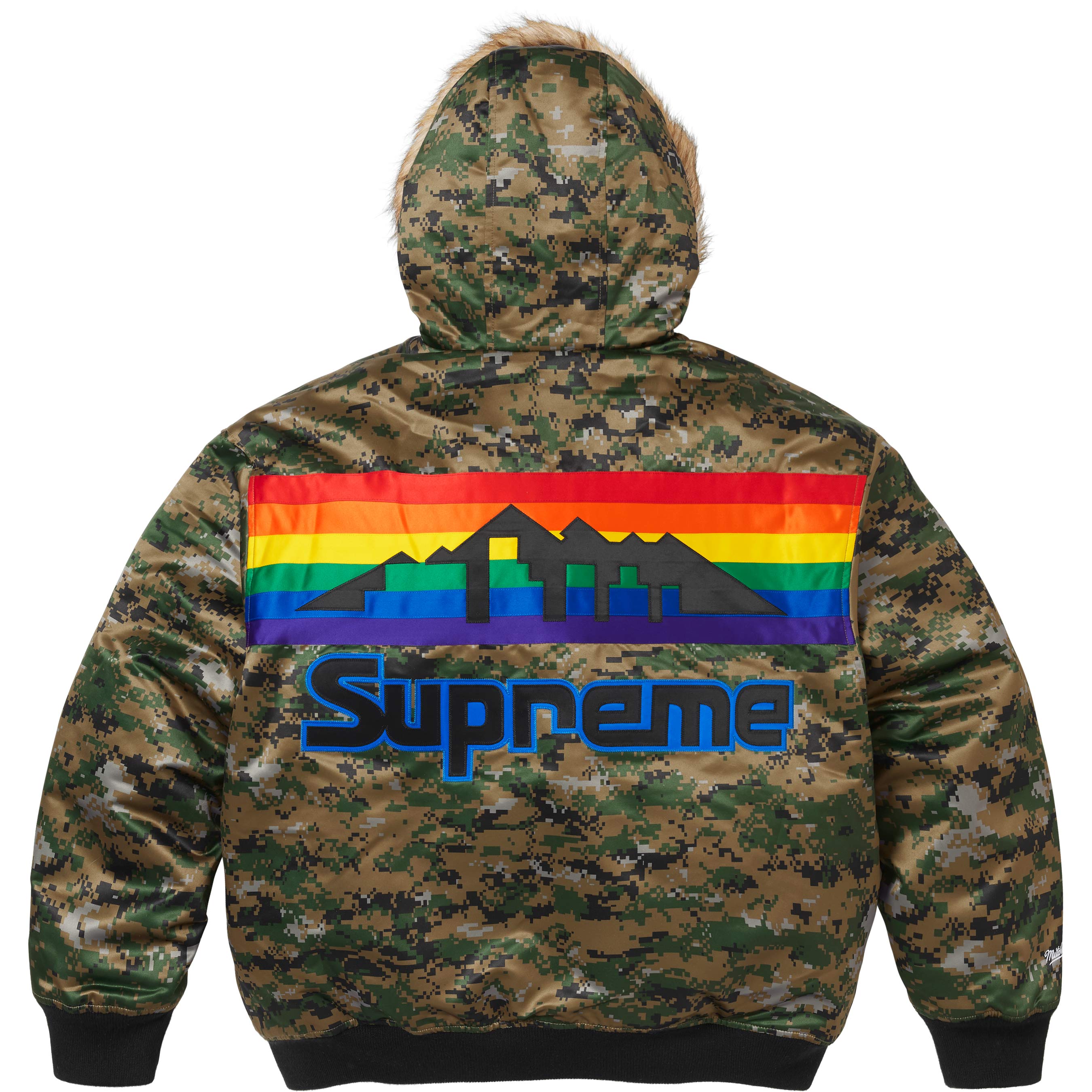 Supreme®/Mitchell & Ness® Teams Hooded Satin Varsity Jacket view 11